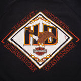 Vintage Harley Davidson 1988 Milwauckee Wisconsin Ted's Alton, IL Sweatshirt Size Medium Made In USA