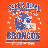 Vintage NFL Denver Broncos Super Bowl XXII 1988 Sweatshirt Size Medium Made Usa