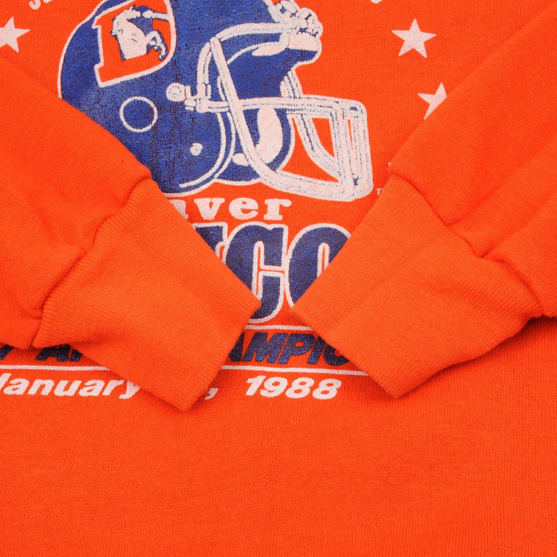Vintage NFL Denver Broncos Super Bowl XXII 1988 Sweatshirt Size Medium Made Usa