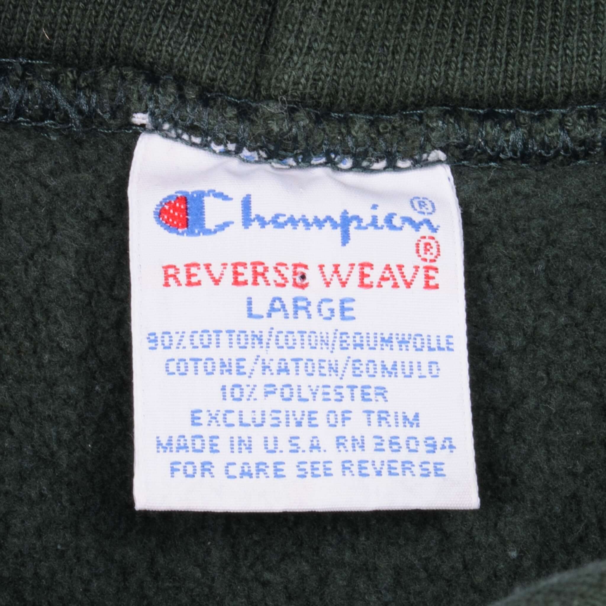 VINTAGE REVERSE WEAVE CHAMPION SWEATSHIRT HOODIE 1990S LARGE MADE