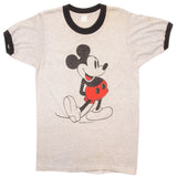 Vintage Disney Mickey Mouse Tee Shirt Size Small Made In USA. GREY