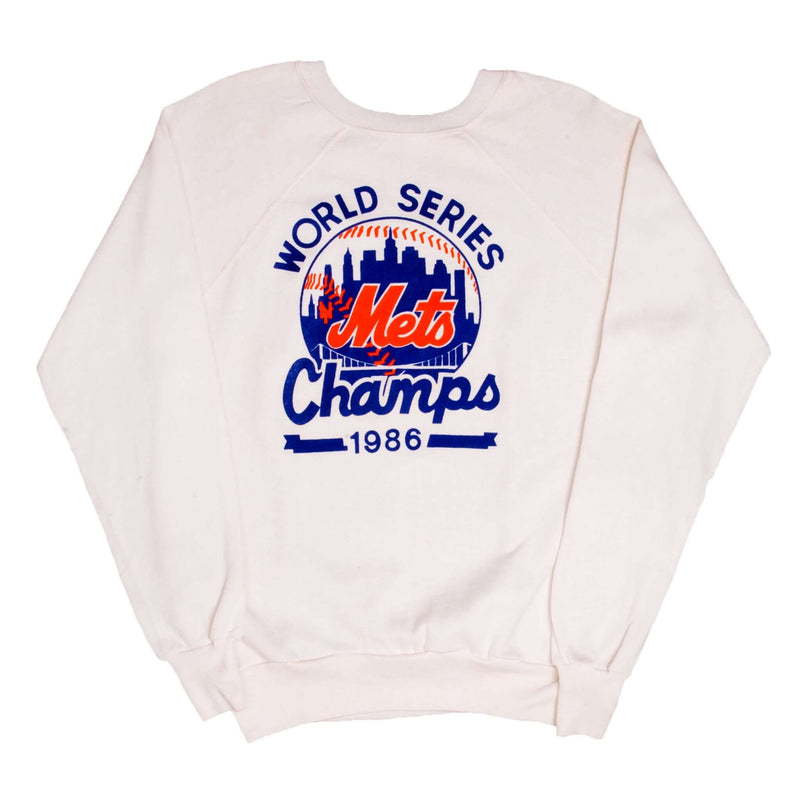 Vintage MLB New York Mets Worlds Series Champs 1986 Sweatshirt Size Large Made In USA