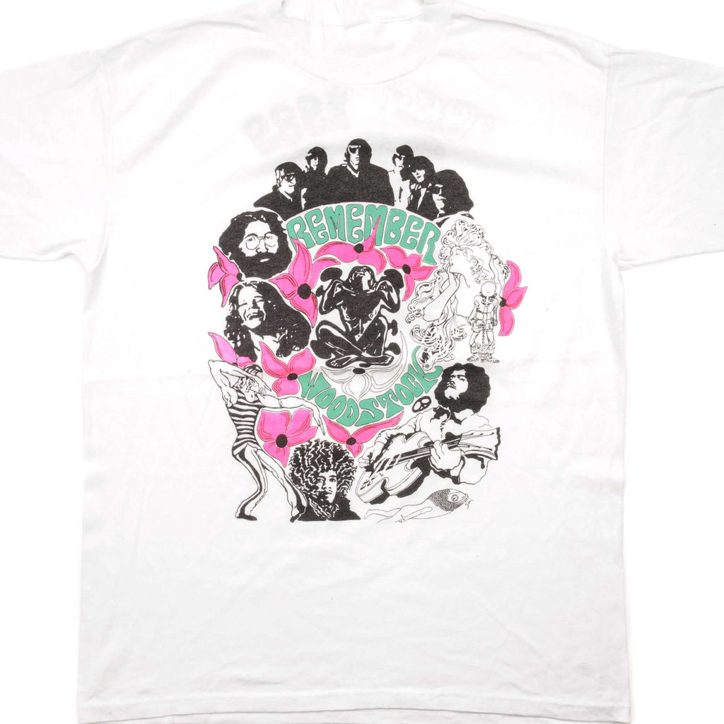 VINTAGE REMEMBER WOODSTOCK FESTIVAL TEE SHIRT 1989 SIZE LARGE