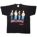 Vintage Great American Pastime King Of The Hill Tee Shirt 1998 Size XL Made In USA. BLACK