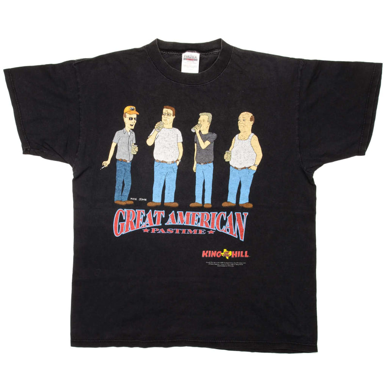 Vintage Great American Pastime King Of The Hill Tee Shirt 1998 Size XL Made In USA. BLACK