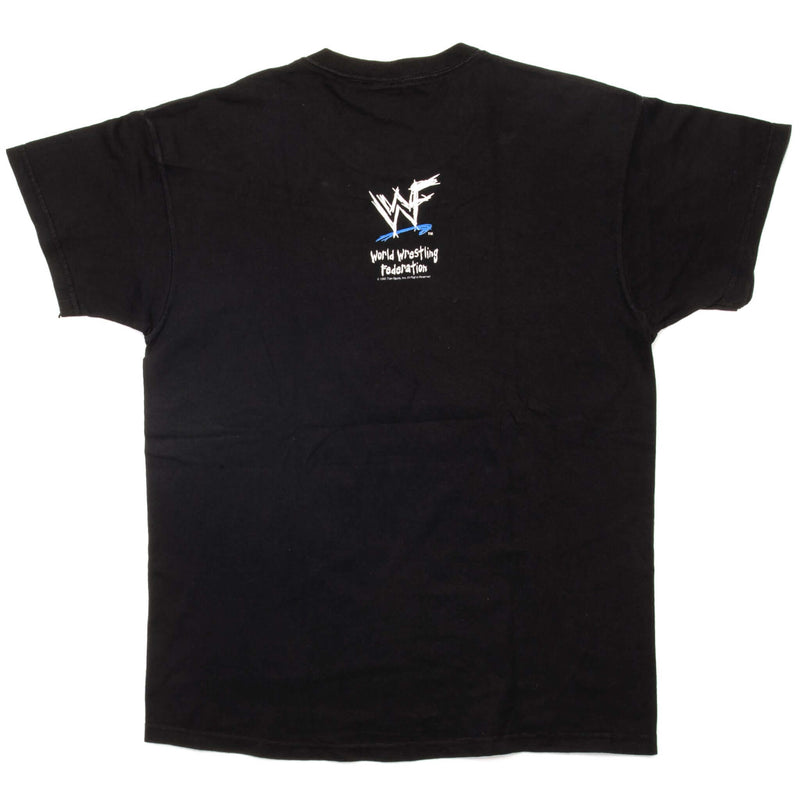 Vintage World Wrestling Federation Anything Can Happen When Stone Cold Come To Town Tee Shirt 1998 Size Medium Made In USA. BLACK