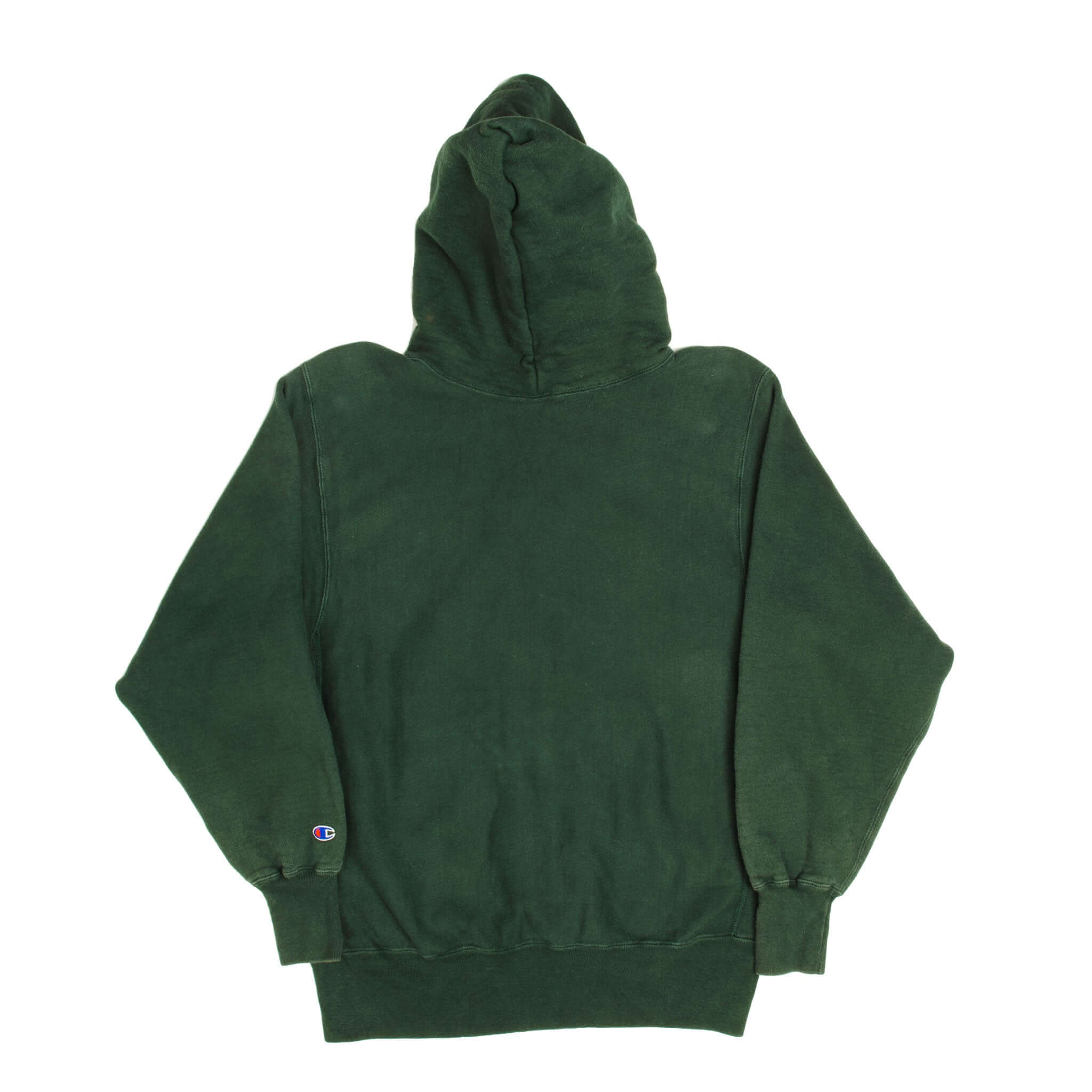 Vintage Green Reverse Weave Champion Hoodie Sweatshirt 1990S Size Large Made In USA