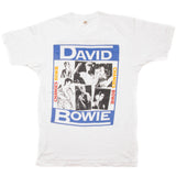 Vintage David Bowie David Bowie Tee Shirt 1990 Size XS Made In USA With Single Stitch Sleeves. WHITE