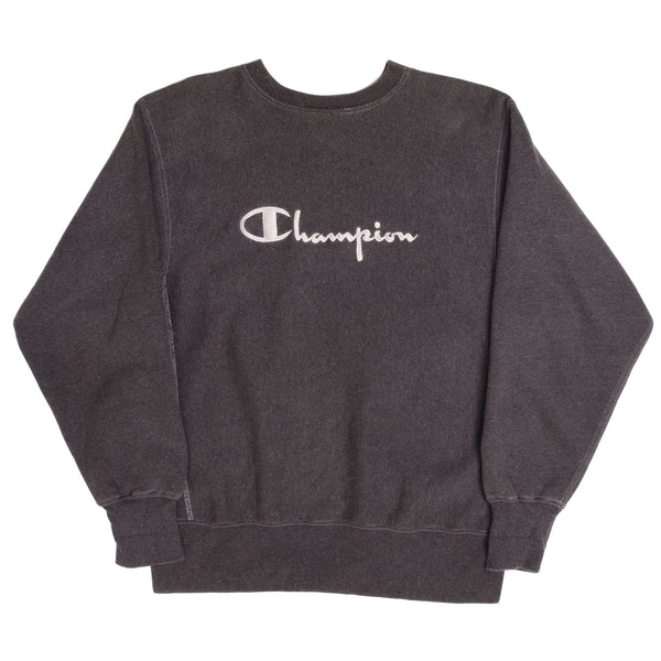 Vintage Grey Reverse Weave Spellout Champion Tri Blend Sweatshirt 1990S Large Made Usa