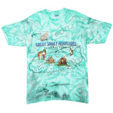 Vintage Tie-Dye All Over Print Great Smoky Mountains National Park Tee Shirt Size Medium Made In USA.