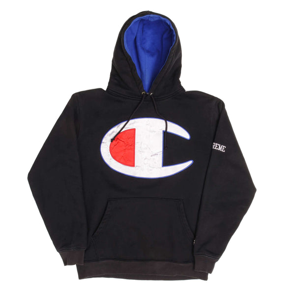 CHAMPION X SUPREME 緞面標誌衛衣連帽衫 SS17 中號