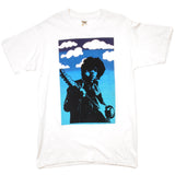 Vintage Jimi Hendrix Tee Shirt Size Medium Made In USA with single stitch sleeves. white
