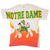 Vintage All Over Print University Of Notre Dame On Fire Tee Shirt 90s Size Large Made In USA With Single Stitch Sleeves.