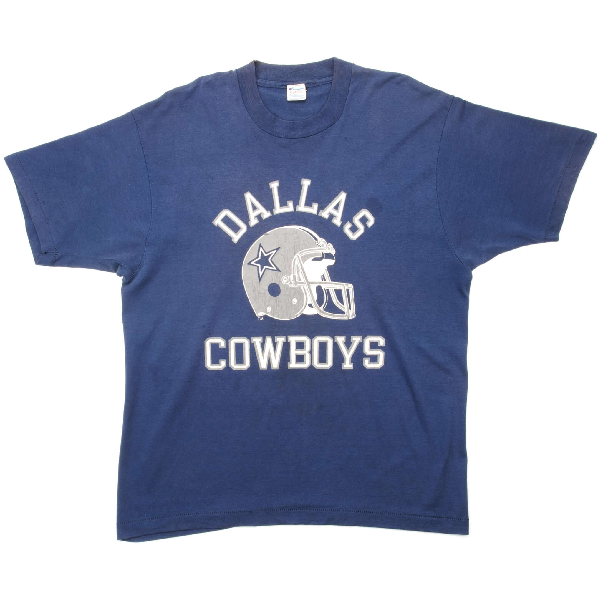 Vintage Champion NFL Dallas Cowboys Tee Shirt Early 1980S-1990 Size Large Made In USA With Single Stitch Sleeves.