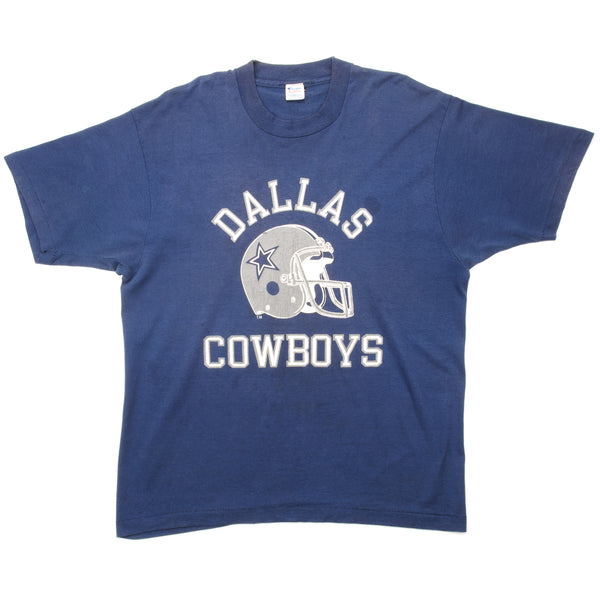 Vintage Champion NFL Dallas Cowboys Tee Shirt Early 1980S-1990 Size Large Made In USA With Single Stitch Sleeves.