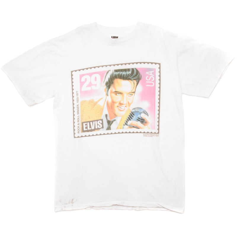 Vintage Elvis Presley USPS Stamp Tee Shirt 1992 Size Large Made In USA. WHITE