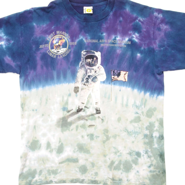 CAMISETA VINTAGE TIE-DYE APOLLO II DE NEIL ARMSTRONG, TALLA GRANDE, FABRICADA EN EE. UU.