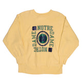 Vintage Yellow Reverse Weave Notre Dame University Champion Sweatshirt 1990S Size Large Made In USA