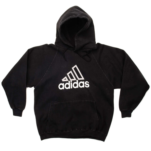 Vintage Adidas Hoodie Sweatshirt Size Large Made In USA. black