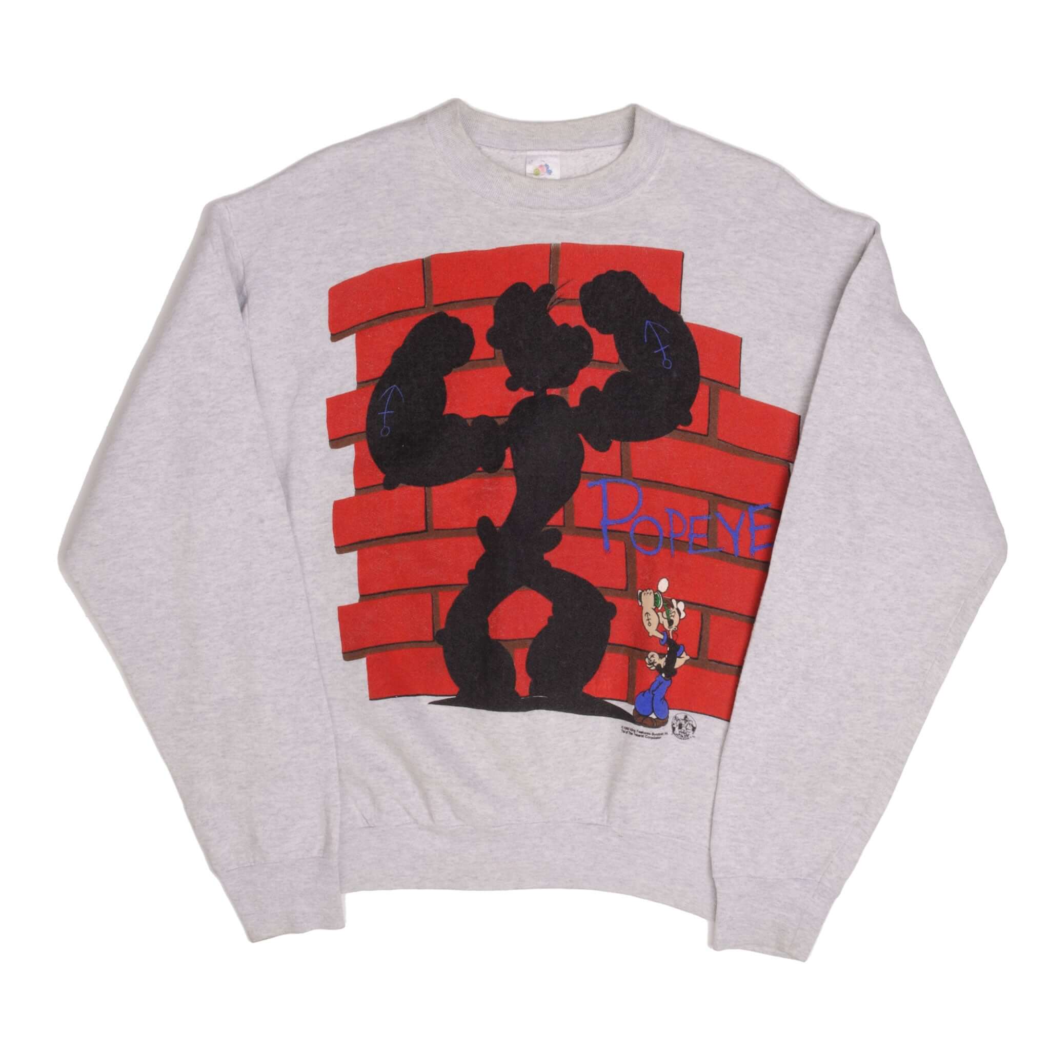 Vintage Popeye Cartoon Sweatshirt 1993 Size Large Made In Usa