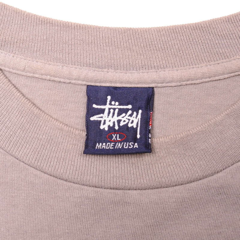Vintage Stussy Tee Shirt Size Large Made In USA with single stitch sleeves.