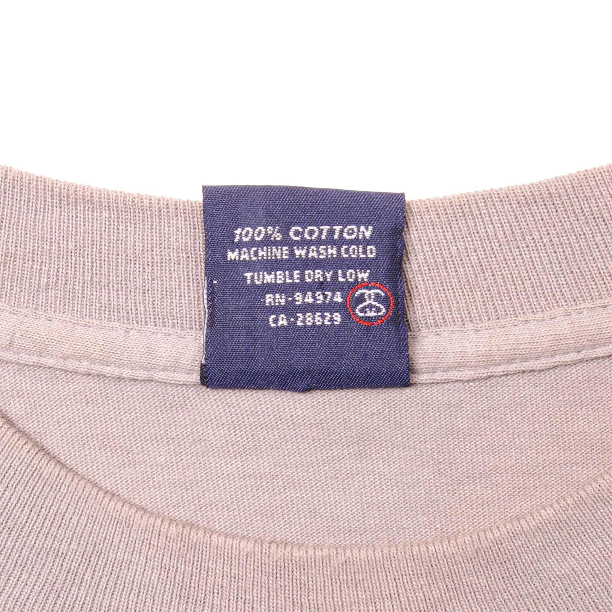 Vintage Stussy Tee Shirt Size Large Made In USA with single stitch sleeves.