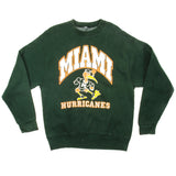 Vintage Hurricanes University Of Miami Sweatshirt Size Large. GREEN