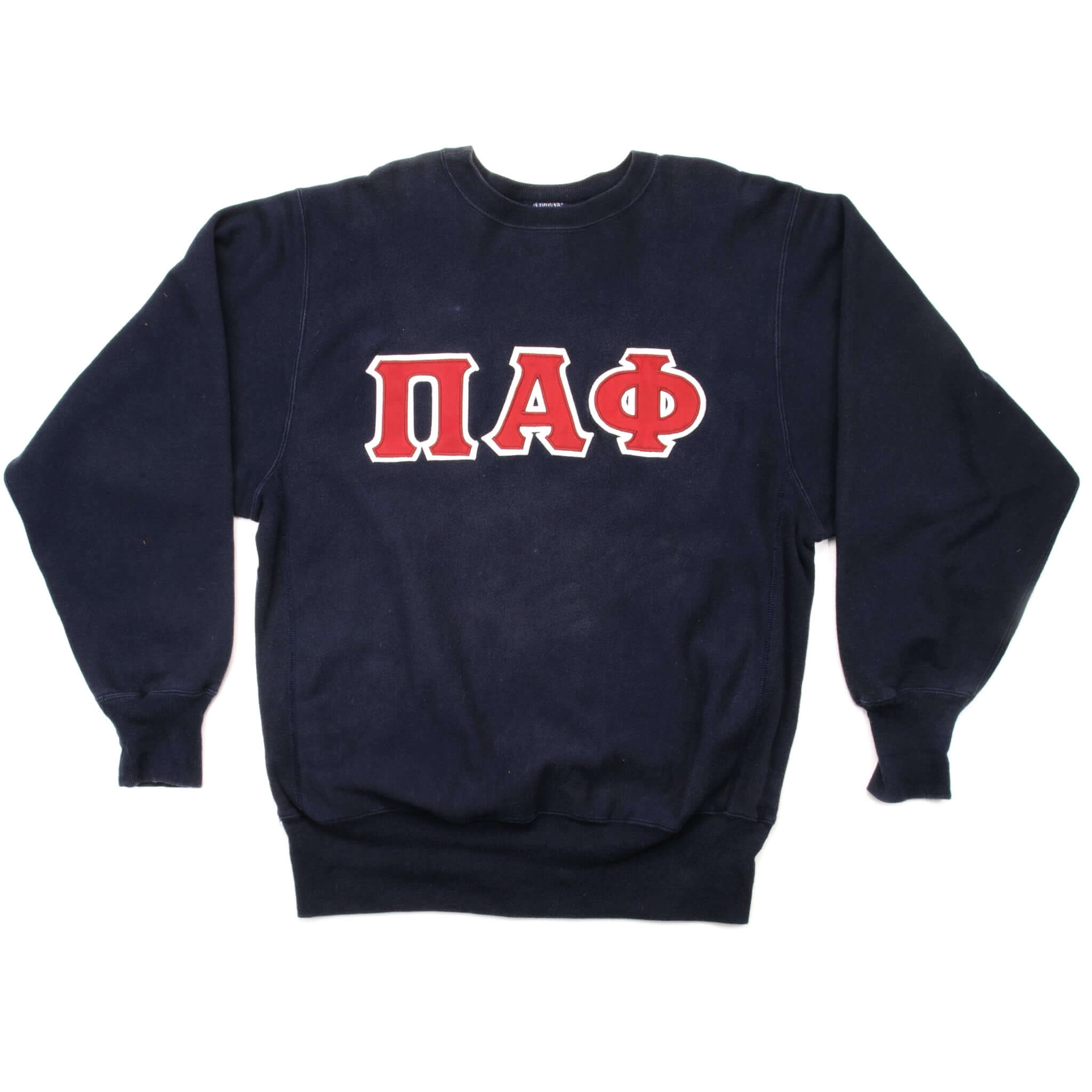 Vintage Champion Reverse Weave Pi Alpha Omega Sweatshirt 1990S Size XL Made In USA. BLUE