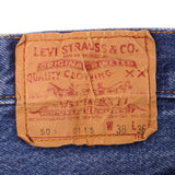 Beautiful Indigo Levis 501 Jeans 1990's Made in USA with a dark blue wash and little contrast with dark blue and medium blue.  Size on Tag 38X36  ACTUAL SIZE 36X35  Back Button #525