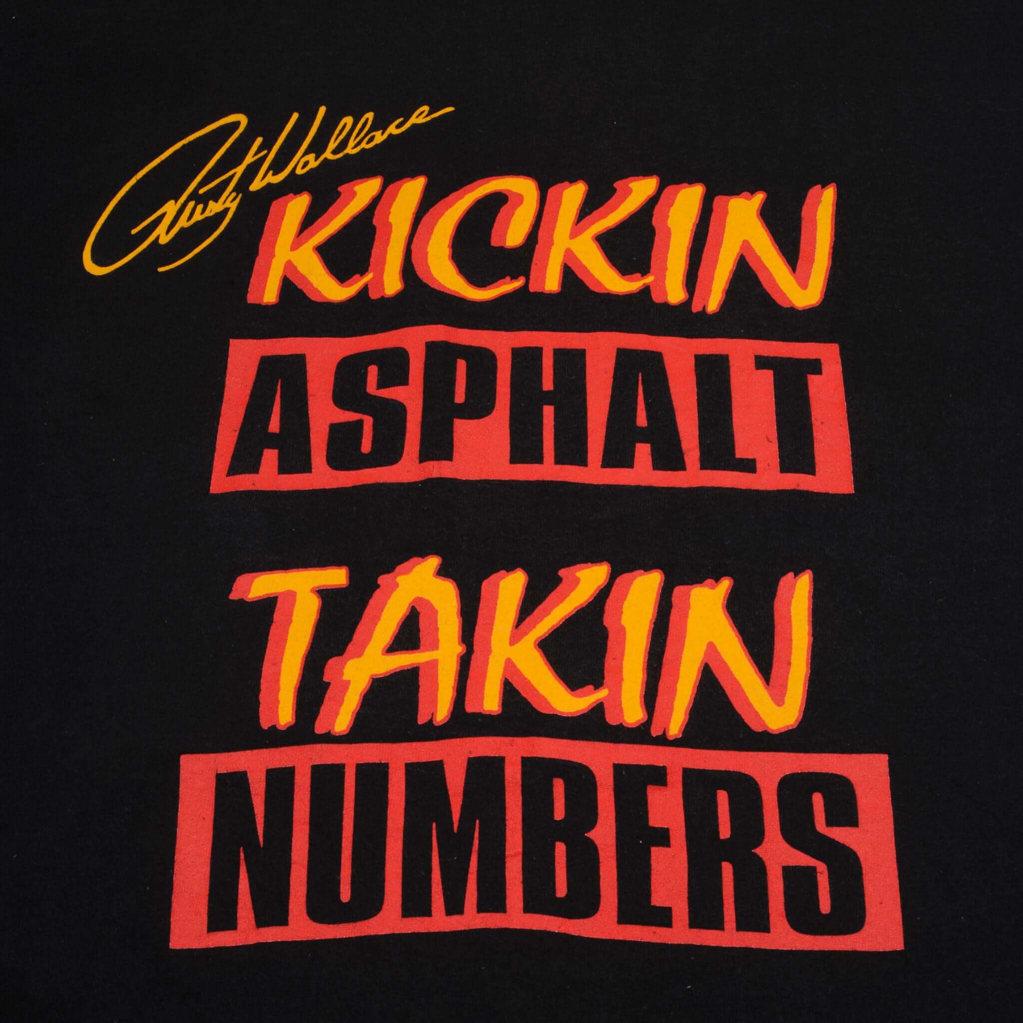 Vintage Nascar Rusty Wallace Number 2 Kickin Asphalt Takin Numbers Tee Shirt Size Large With Single Stitch Sleeves