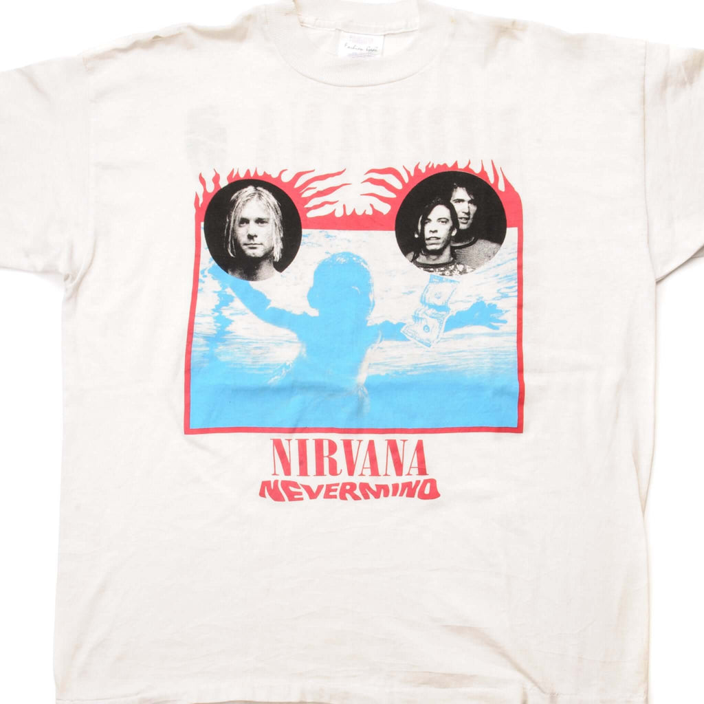 VINTAGE NIRVANA NEVERMIND EUROPEAN TOUR TEE SHIRT 1990S SIZE LARGE MADE IN USA