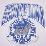 Vintage Georgetown University Hoyas Tee Shirt 1990s Size Medium Made In USA With Single Stitch Sleeves