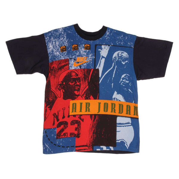 Vintage Nike All Over Print Air Jordan 1990S Tee Shirt Size Medium Made In USA With Single Stitch Sleeves