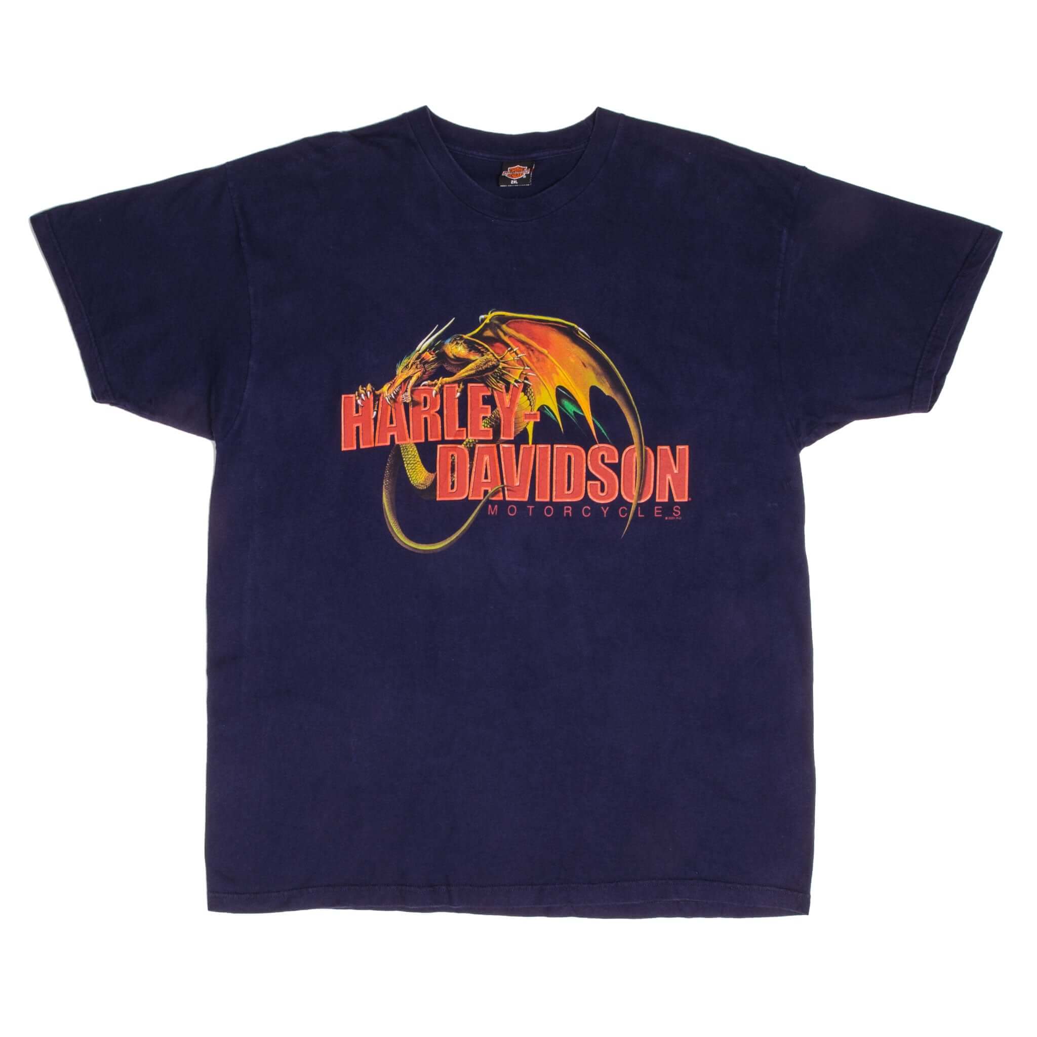 Vintage Harley Davidson Dragon Oak Lawn Illinois 2001 Tee Shirt Size XL Made In Usa 