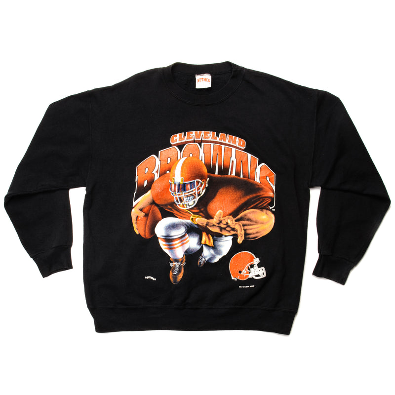 Vintage NFL Cleveland Browns Sweatshirt 1994 Size Large Made In USA. BLACK
