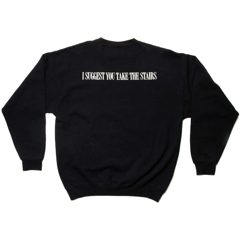 Vintage Disney World The Twilight Zone Tower Of Terror, I Suggest You To Take The Stairs Sweatshirt Size Large Made In USA. black