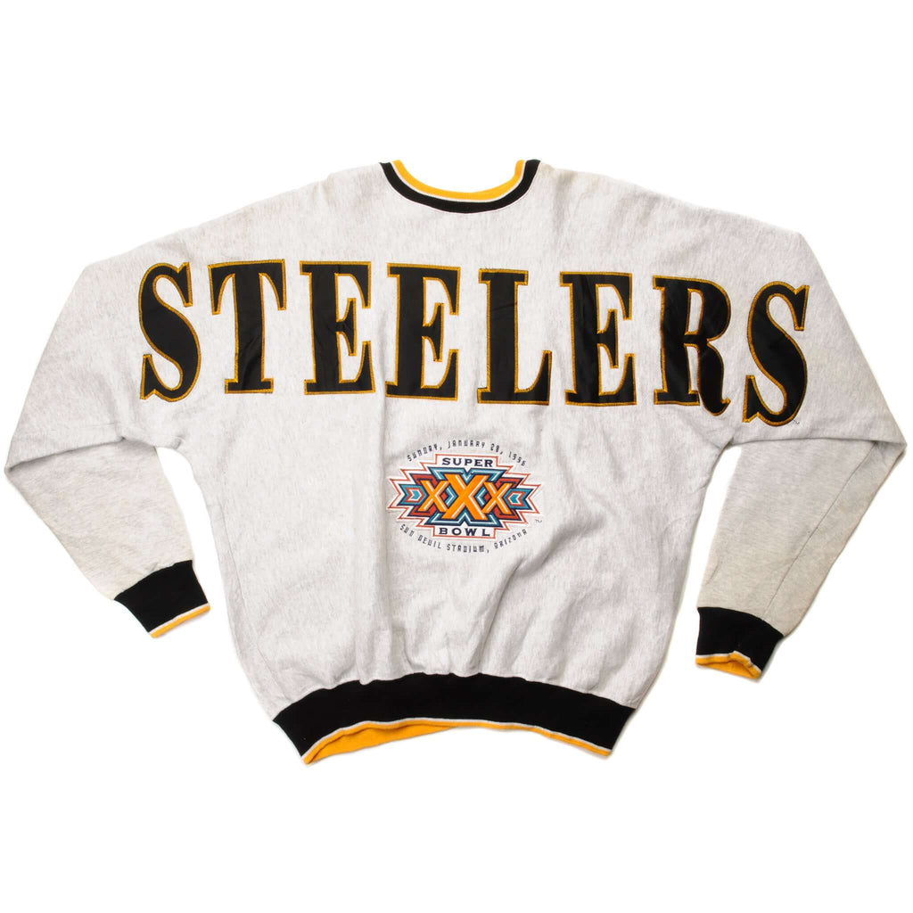 VINTAGE NFL STEELERS XXX SUPER BOWL SWEATSHIRT 1996 SIZE LARGE MADE IN –  Vintage rare usa