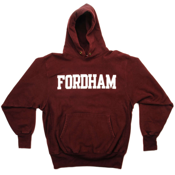 Vintage Champion Reverse Weave Fordham Hoodie Sweatshirt Early 1990S Size XL Made In USA. RED