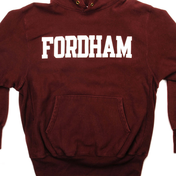 SUDADERA CON CAPUCHA VINTAGE CHAMPION DE TEJIDO INVERSO DE LA UNIVERSIDAD DE FORDHAM, PRINCIPIOS DE LA DÉCADA DE 1990, TALLA XL, FABRICADA EN EE. UU.