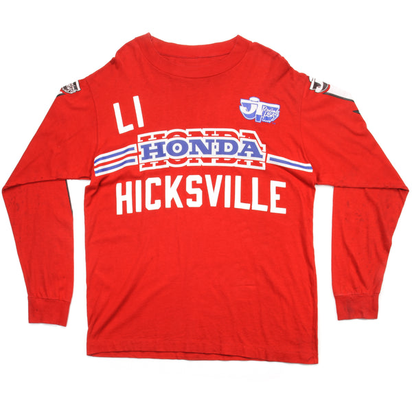Vintage JT Racing Honda Hicksville Long Sleeves Tee Shirt Size Large. red