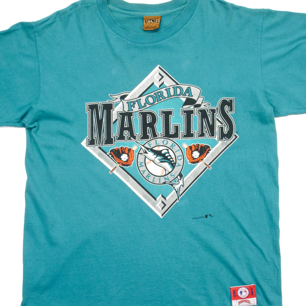 VINTAGE MLB FLORIDA MARLINS TEE SHIRT 1990S SIZE LARGE MADE IN USA