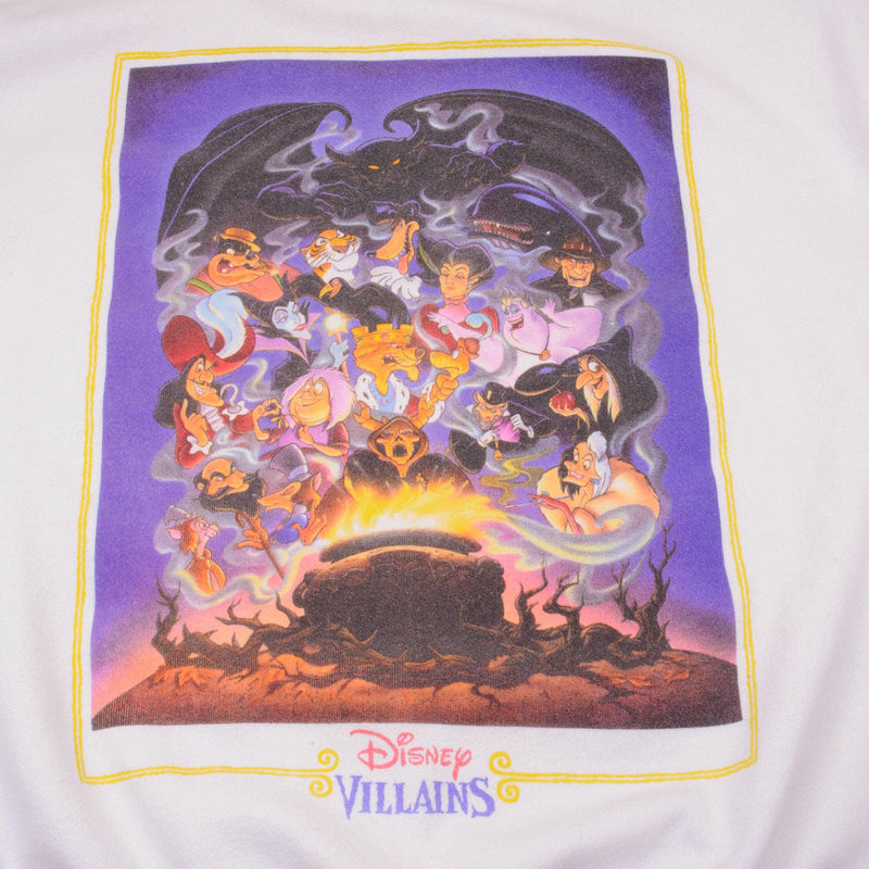 Vintage White Disney Villains Sweatshirt Size XL Made In USA