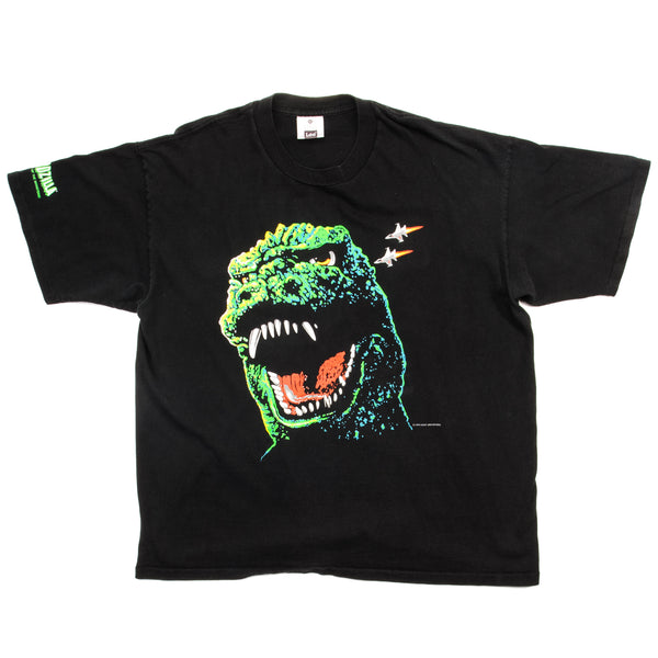 Vintage Godzilla King Of The Monsters Tee Shirt 1994 Size XL Made In USA With Single Stitch Sleeves. BLACK