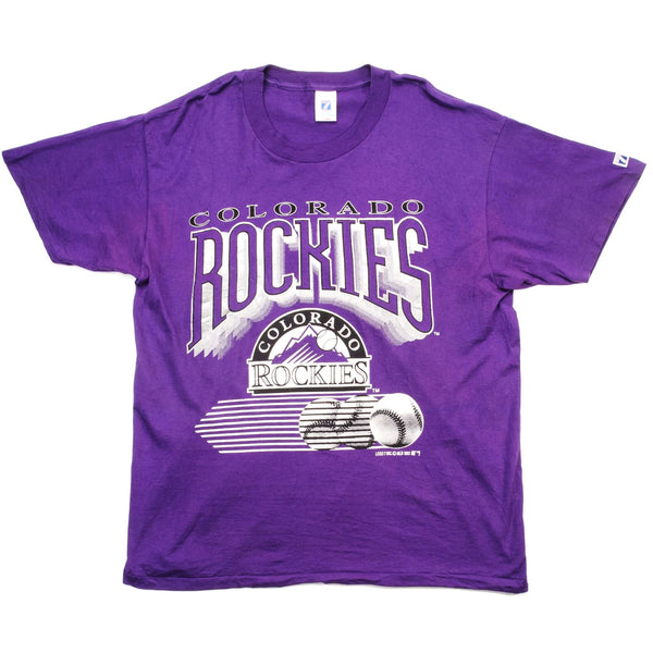 Vintage MLB Colorado Rockies Tee Shirt 1993 Size XL. PURPLE