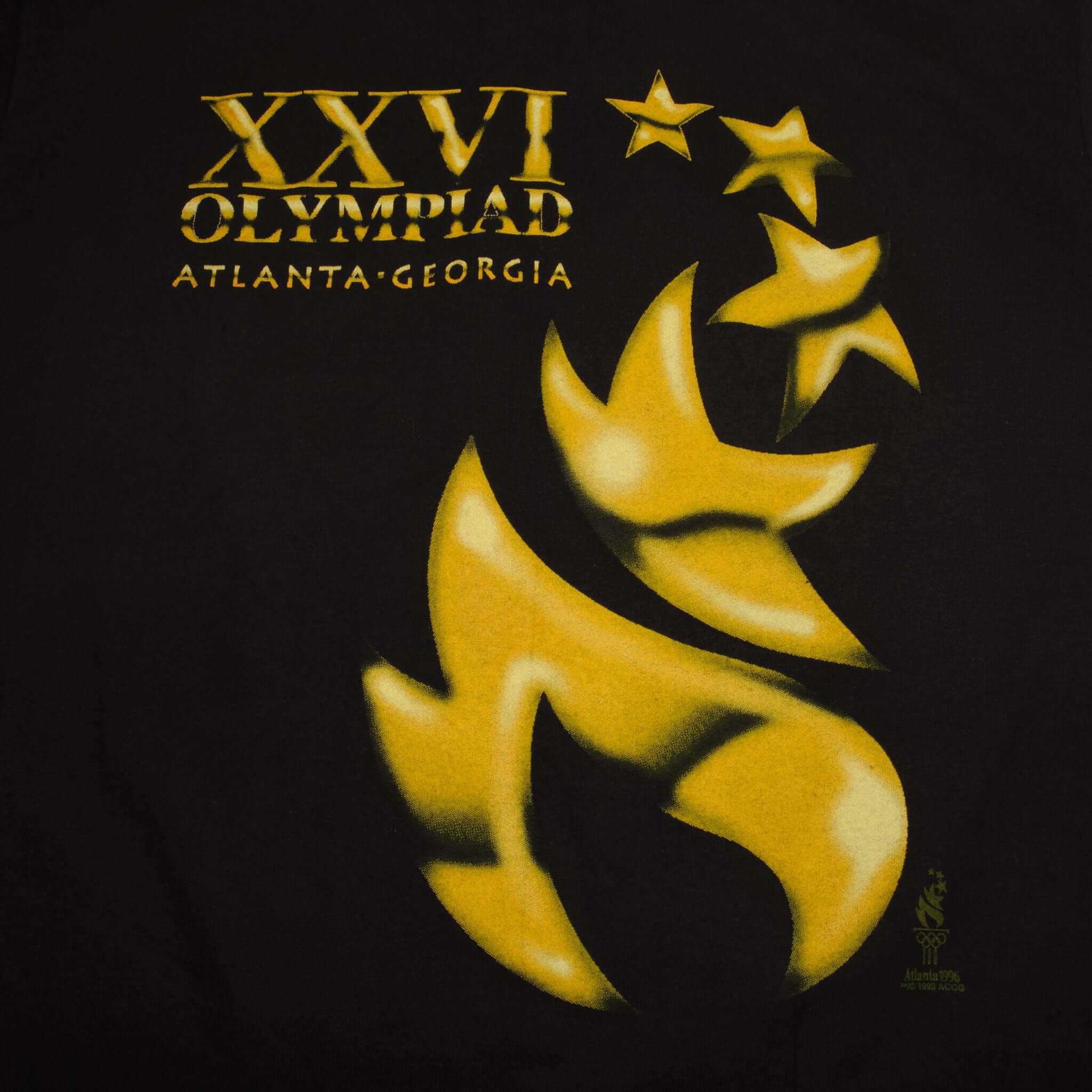 Vintage Atlanta Olympics 1996 Tee Shirt Size XL With Single Stitch Sleeves Made In USA