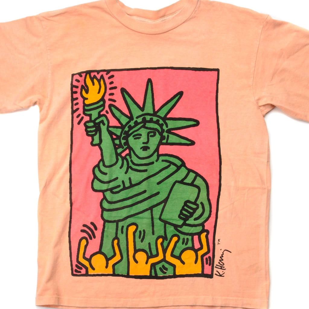 VINTAGE KEITH HARING STATUE OF LIBERTY TEE SHIRT 1986 SIZE MEDIUM MADE IN USA