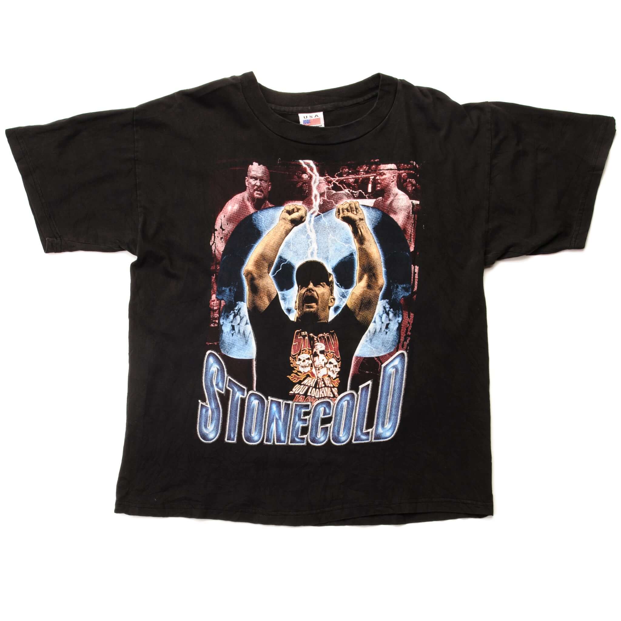 Vintage WWF Stone Cold Steve Austin Tee Shirt Size Medium. BLACK