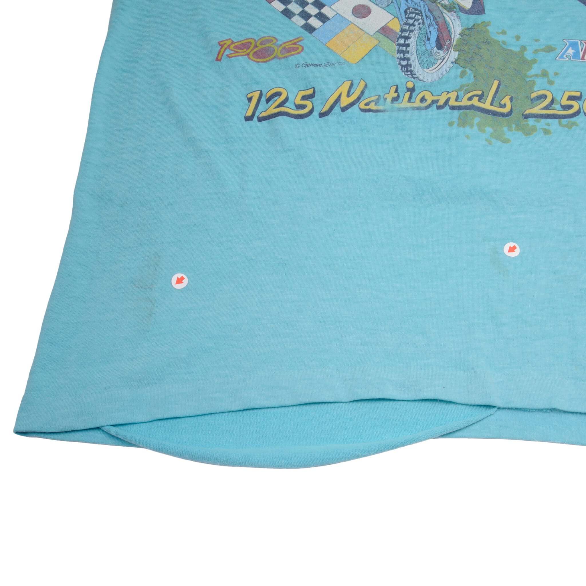 Vintage AMA Southwich Massachusetts 125 Nationals 250 1986 Tee Shirt Size Medium Made In USA With Single Stitch Sleeves
