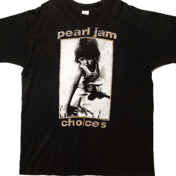 CAMISETA VINTAGE PEARL JAM CHOICES 1992 TALLA XL FABRICADA EN EE. UU.