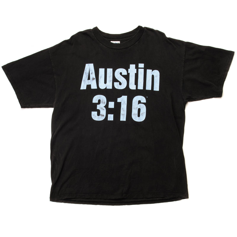 Vintage World Wrestling Federation Stone Cold Steve Austin 3:16 Tee Shirt 1997 Size XL. BLACK